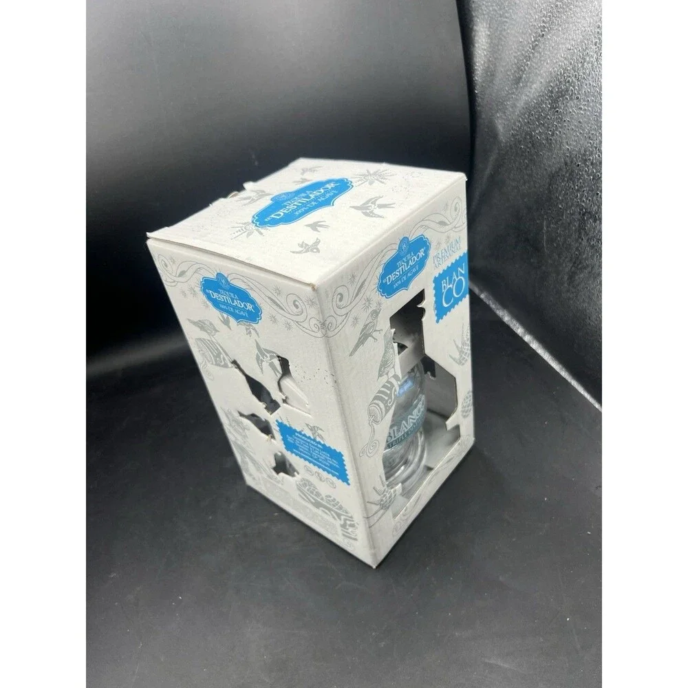 Tequila El Destilador Blanco Premium Artesanal Empty Glass Bottle w/Box 750ml